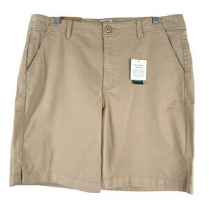 L.L. Bean Lakewashed Chino‎ Bermuda Womens Shorts Size 16 Boulder NWT SS-1825